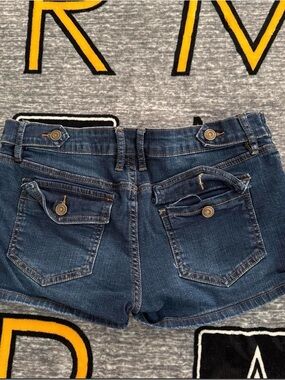 Denim Button-Back Pocket Shorts - Dark Wash